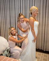 Satin Long Mermaid Pink Mismatched Bridesmaid Dress